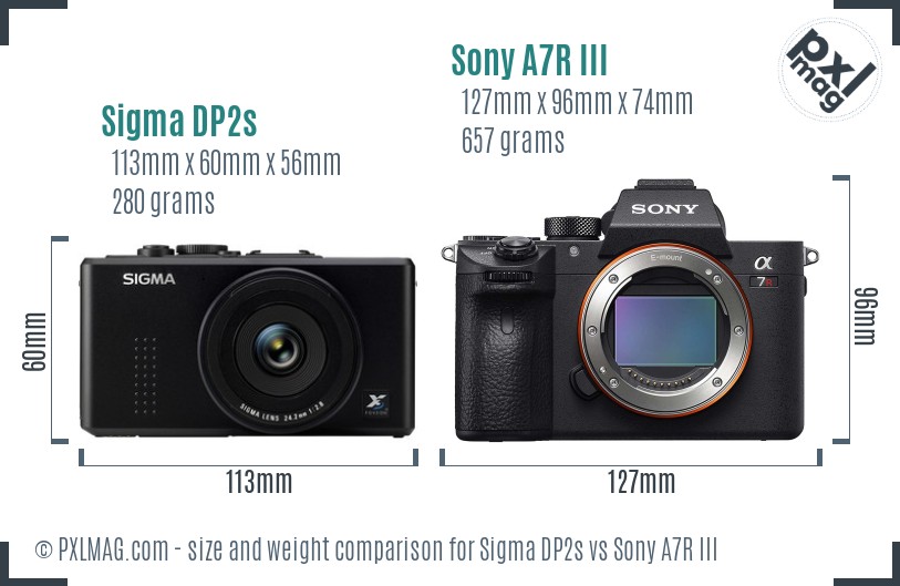 Sigma DP2s vs Sony A7R III size comparison Sigma DP2s vs Sony A7R III size comparison