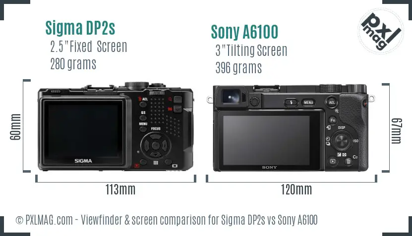 Sigma DP2s vs Sony A6100 Screen and Viewfinder comparison