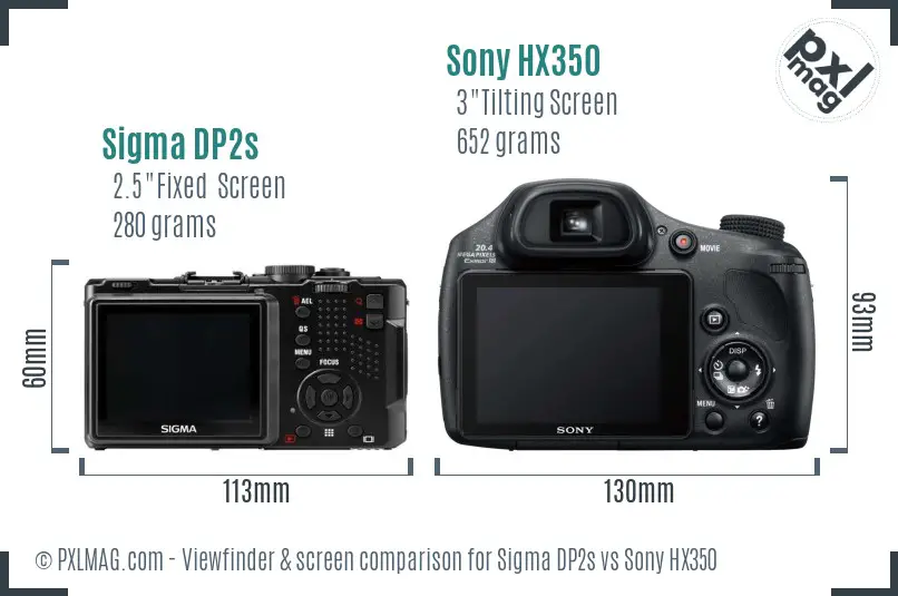 Sigma DP2s vs Sony HX350 Screen and Viewfinder comparison Sigma DP2s vs Sony HX350 Screen and Viewfinder comparison