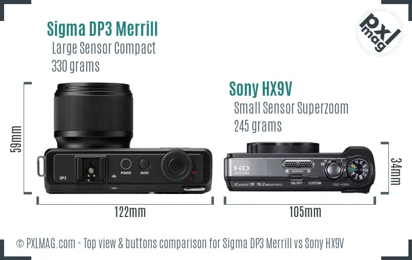 Top view design and control layout comparison