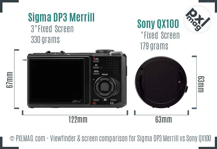 Sigma DP3 Merrill vs Sony QX100 Screen and Viewfinder comparison Sigma DP3 Merrill vs Sony QX100 Screen and Viewfinder comparison