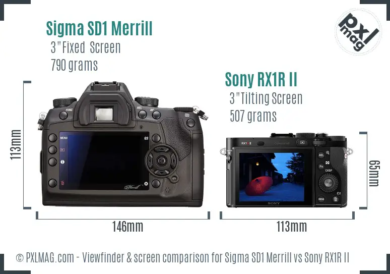 Sigma SD1 Merrill vs Sony RX1R II Screen and Viewfinder comparison
