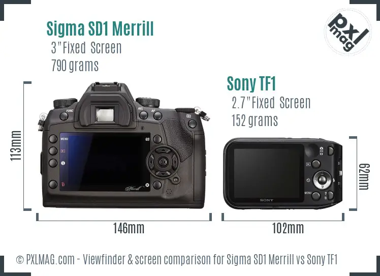 Sigma SD1 Merrill vs Sony TF1 Screen and Viewfinder comparison