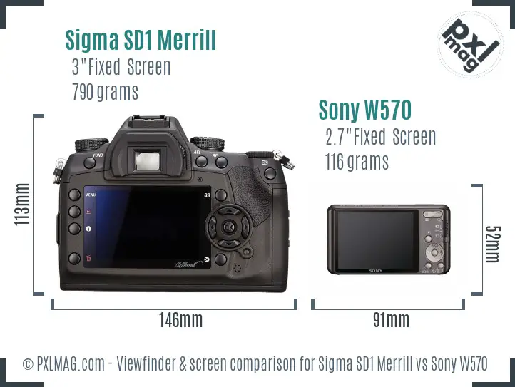 Sigma SD1 Merrill vs Sony W570 Screen and Viewfinder comparison