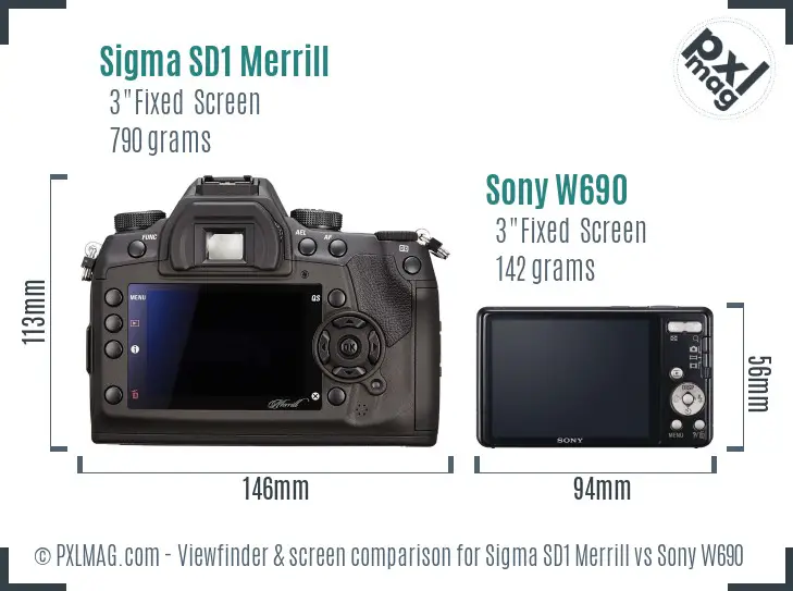 Sigma SD1 Merrill vs Sony W690 Screen and Viewfinder comparison