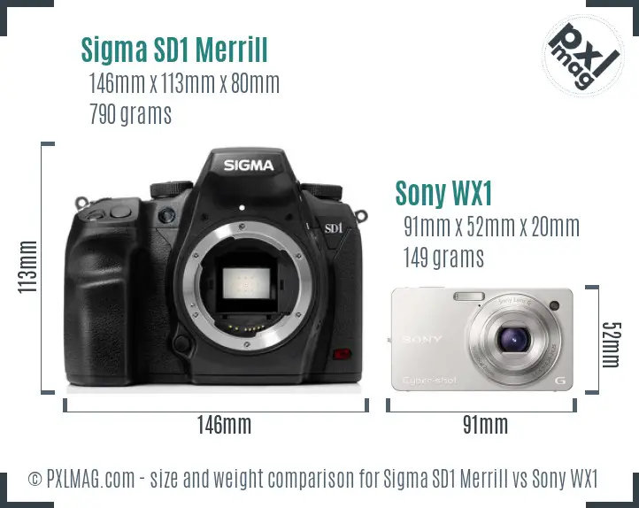 Sigma SD1 Merrill vs Sony WX1 size comparison Sigma SD1 Merrill vs Sony WX1 size comparison