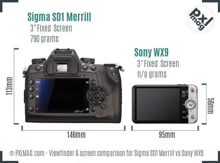 Sigma SD1 Merrill vs Sony WX9 Screen and Viewfinder comparison