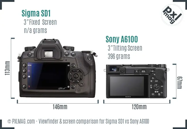Sigma SD1 vs Sony A6100 Screen and Viewfinder comparison