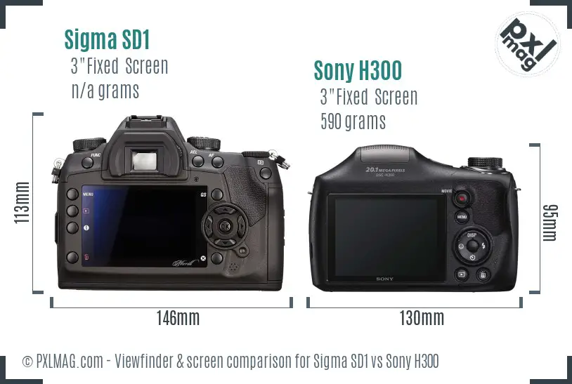 Sigma SD1 vs Sony H300 Screen and Viewfinder comparison