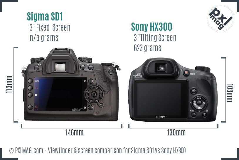 Sigma SD1 vs Sony HX300 Screen and Viewfinder comparison