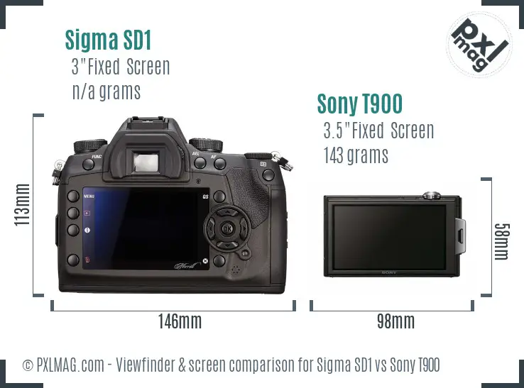 Sigma SD1 vs Sony T900 Screen and Viewfinder comparison Sigma SD1 vs Sony T900 Screen and Viewfinder comparison