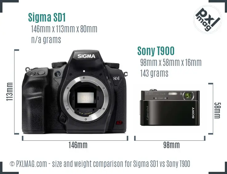 Sigma SD1 vs Sony T900 size comparison Sigma SD1 vs Sony T900 size comparison