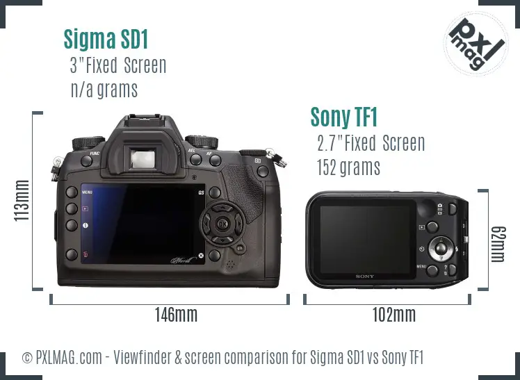 Sigma SD1 vs Sony TF1 Screen and Viewfinder comparison