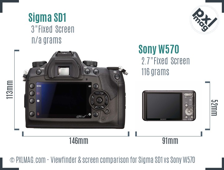 Sigma SD1 vs Sony W570 Screen and Viewfinder comparison