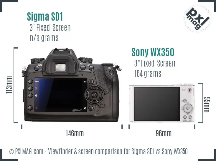 Sigma SD1 vs Sony WX350 Screen and Viewfinder comparison Sigma SD1 vs Sony WX350 Screen and Viewfinder comparison