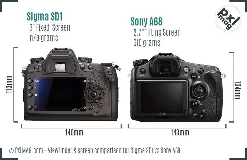 Sigma SD1 vs Sony A68 Screen and Viewfinder comparison Sigma SD1 vs Sony A68 Screen and Viewfinder comparison