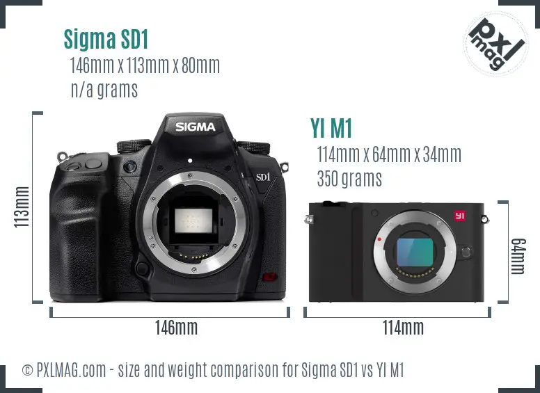 Sigma SD1 vs YI M1 size comparison Sigma SD1 vs YI M1 size comparison