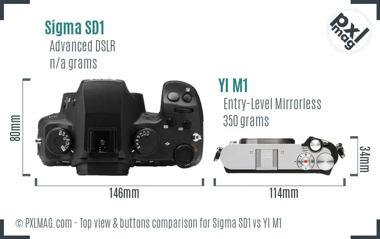 Sigma SD1 vs YI M1 top view buttons comparison