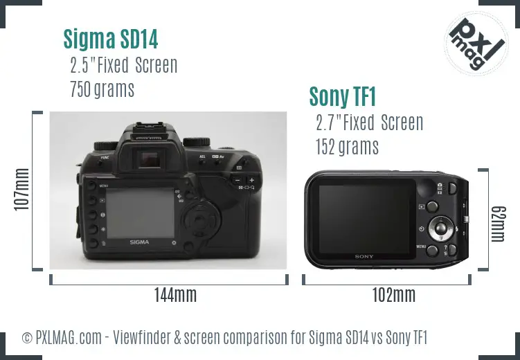Sigma SD14 vs Sony TF1 Screen and Viewfinder comparison