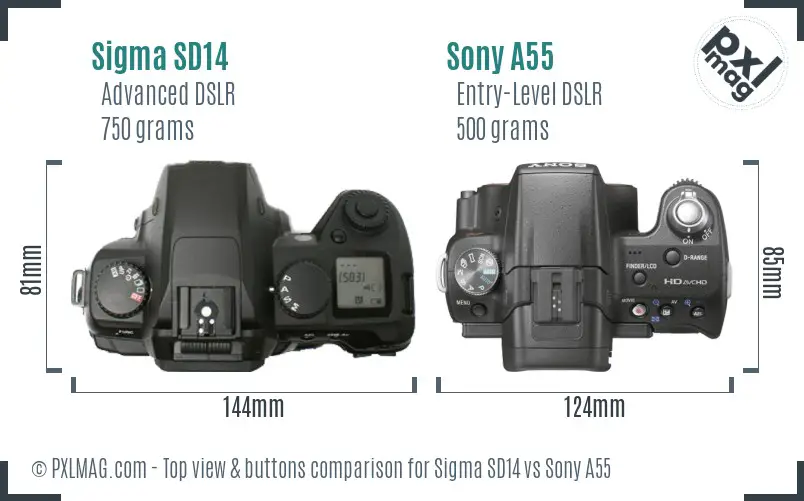 Top view design and control layout comparison