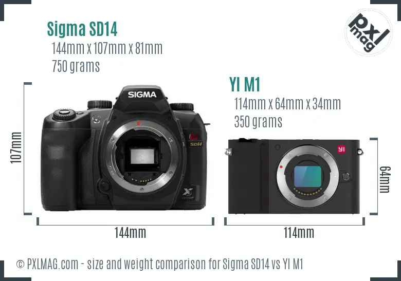 Sigma SD14 vs YI M1 size comparison Sigma SD14 vs YI M1 size comparison