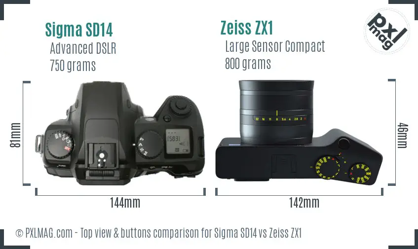 Top view design and control layout comparison