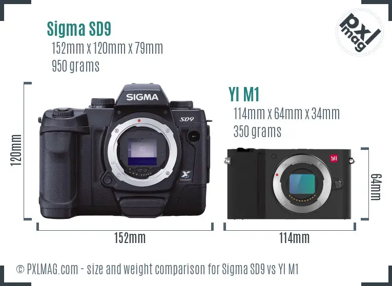 Sigma SD9 vs YI M1 size comparison Sigma SD9 vs YI M1 size comparison