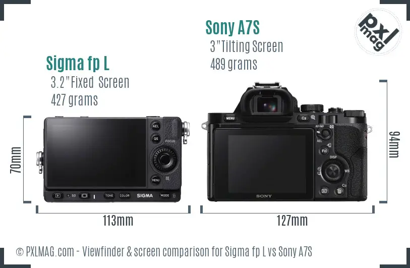 Sigma fp L vs Sony A7S Screen and Viewfinder comparison