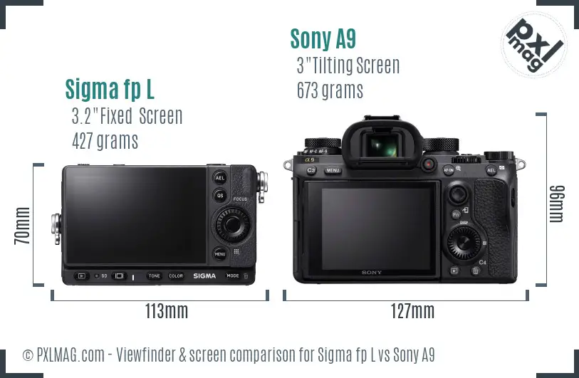 Sigma fp L vs Sony A9 Screen and Viewfinder comparison