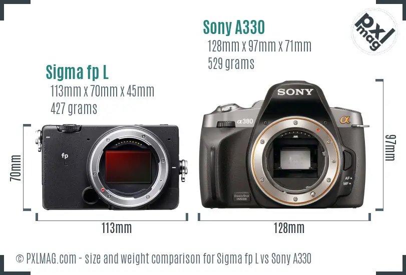 Sigma fp L vs Sony A330 size comparison Sigma fp L vs Sony A330 size comparison