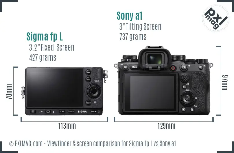 Sigma fp L vs Sony a1 Screen and Viewfinder comparison