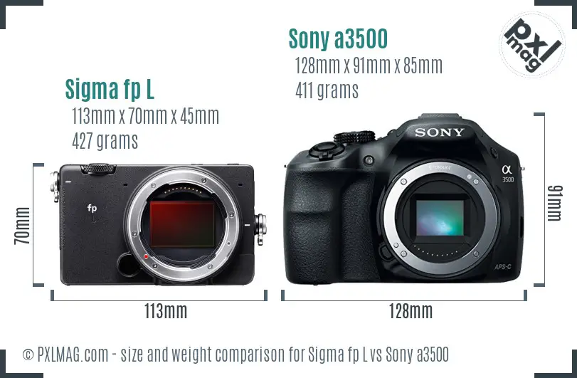 Sigma fp L vs Sony a3500 size comparison