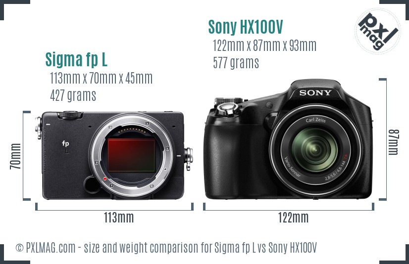 Sigma fp L vs Sony HX100V size comparison Sigma fp L vs Sony HX100V size comparison