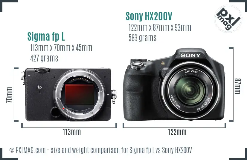 Sigma fp L vs Sony HX200V size comparison Sigma fp L vs Sony HX200V size comparison