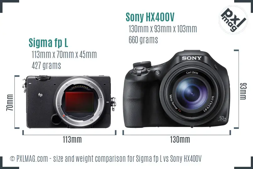 Sigma fp L vs Sony HX400V size comparison Sigma fp L vs Sony HX400V size comparison