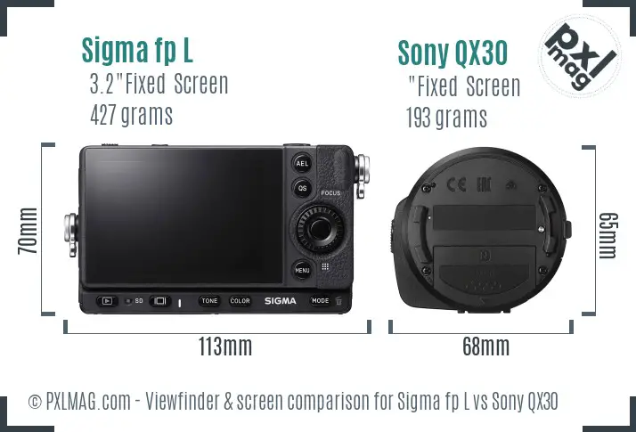 Sigma fp L vs Sony QX30 Screen and Viewfinder comparison Sigma fp L vs Sony QX30 Screen and Viewfinder comparison