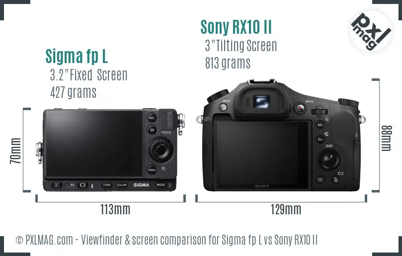 Sigma fp L vs Sony RX10 II Screen and Viewfinder comparison