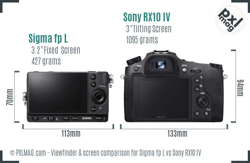 Sigma fp L vs Sony RX10 IV Screen and Viewfinder comparison