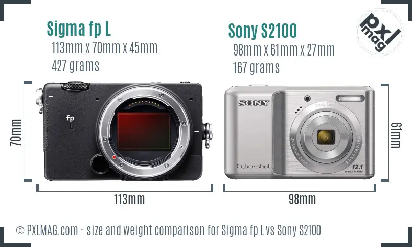 Sigma fp L vs Sony S2100 size comparison