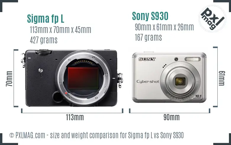 Sigma fp L vs Sony S930 size comparison
