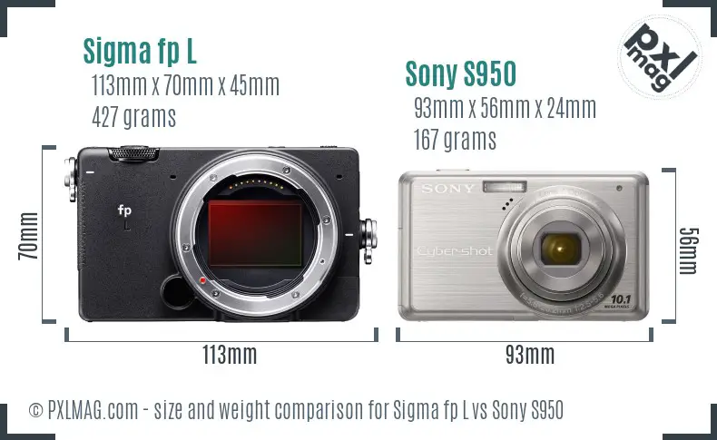 Sigma fp L vs Sony S950 size comparison