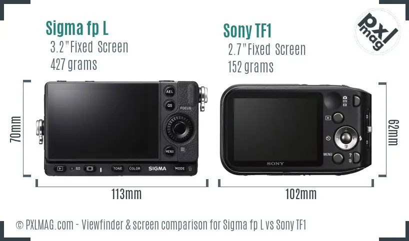 Sigma fp L vs Sony TF1 Screen and Viewfinder comparison