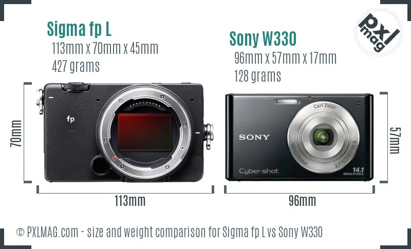 Sigma fp L vs Sony W330 size comparison