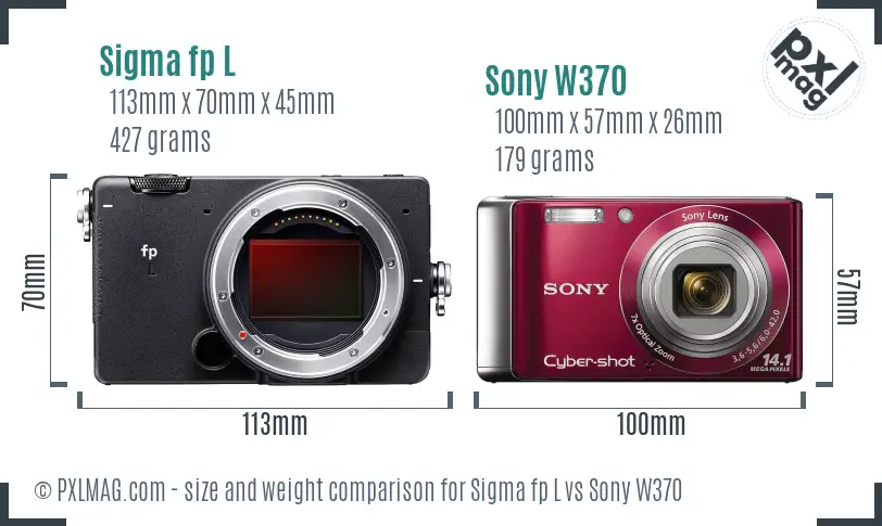 Sigma fp L vs Sony W370 size comparison