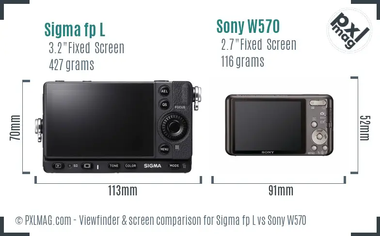 Sigma fp L vs Sony W570 Screen and Viewfinder comparison