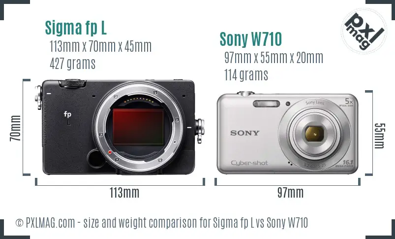 Sigma fp L vs Sony W710 size comparison