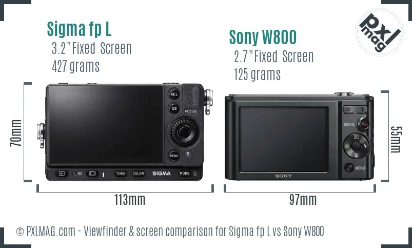 Sigma fp L vs Sony W800 Screen and Viewfinder comparison Sigma fp L vs Sony W800 Screen and Viewfinder comparison