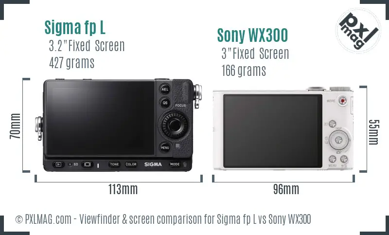 Sigma fp L vs Sony WX300 Screen and Viewfinder comparison