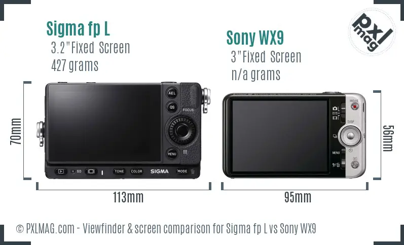 Sigma fp L vs Sony WX9 Screen and Viewfinder comparison Sigma fp L vs Sony WX9 Screen and Viewfinder comparison