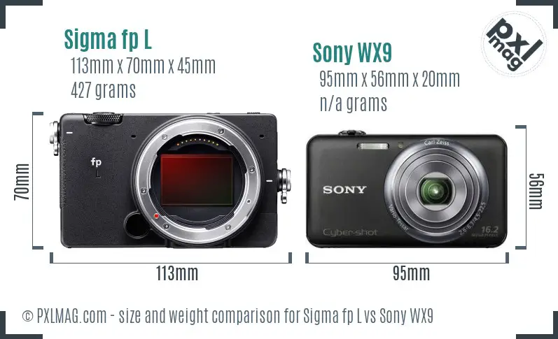 Sigma fp L vs Sony WX9 size comparison Sigma fp L vs Sony WX9 size comparison